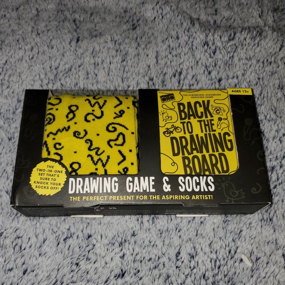 Professor Puzzle - Back to the Drawing Board - Drawing Game & Socks, New in Box